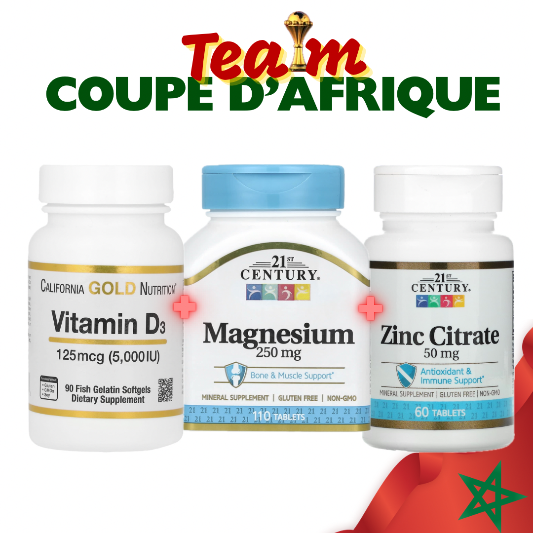 Pack Team Coupe d’Afrique – Vitamin D3 + Magnesium + Zinc